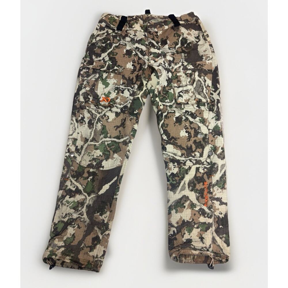 First Lite Hunting Pants Mens Large Camo Merino Blend Outdoor READ Holes Defects